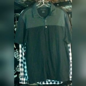 Van Heusen Black/Gray Short Sleeve Polo Shirt